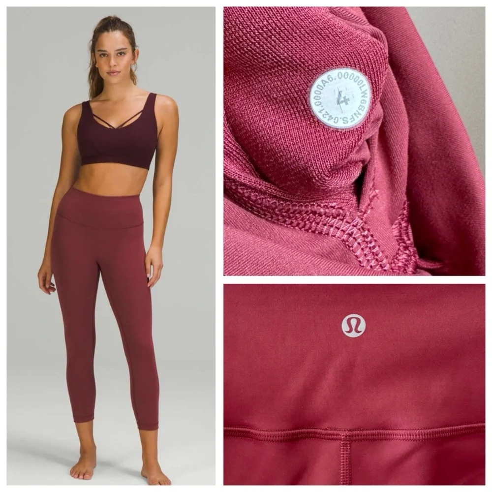 Lululemon Athletica Wunder Train High-Rise Crop 23” Leggings, Mulled Wine sz. 4